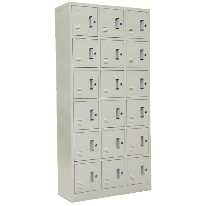 SKH057 Armoire à chaussures en acier enduit de poudre dix-huit portes